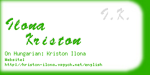 ilona kriston business card